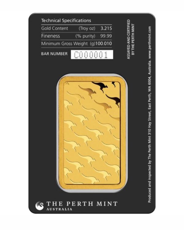 The Perth Mint Gold Minted Bar 100g