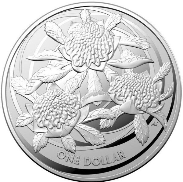 1oz Royal Aust Mint Silver Waratah coin
