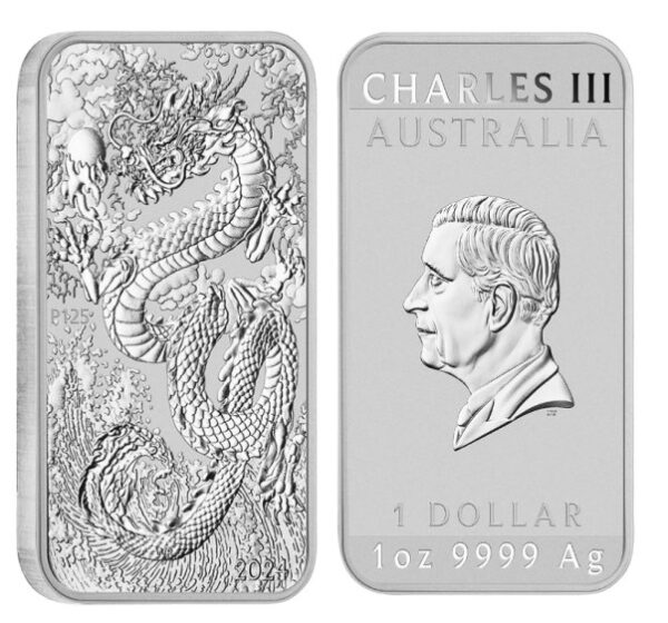 1oz silver rectangle dragon coin