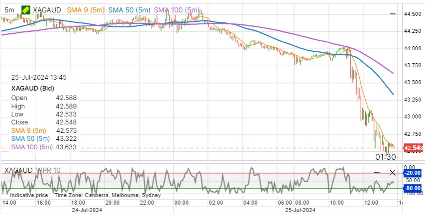 Silver price chart 25/07/2024